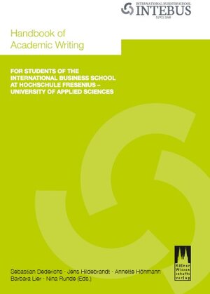 Buchcover Handbook of Academic Writing | Sebastian Dederichs | EAN 9783942720892 | ISBN 3-942720-89-2 | ISBN 978-3-942720-89-2