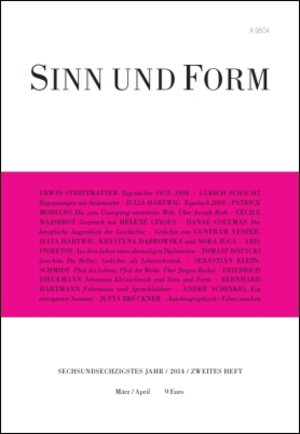 Buchcover Sinn und Form 2/2014  | EAN 9783943297164 | ISBN 3-943297-16-0 | ISBN 978-3-943297-16-4