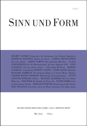 Buchcover Sinn und Form 3/2014  | EAN 9783943297171 | ISBN 3-943297-17-9 | ISBN 978-3-943297-17-1