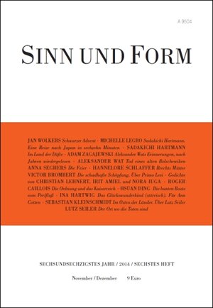 Buchcover Sinn und Form 6/2014  | EAN 9783943297201 | ISBN 3-943297-20-9 | ISBN 978-3-943297-20-1