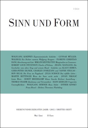 Buchcover Sinn und Form 3/2015  | EAN 9783943297232 | ISBN 3-943297-23-3 | ISBN 978-3-943297-23-2