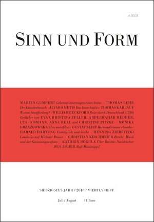 Buchcover Sinn und Form 4/2018  | EAN 9783943297423 | ISBN 3-943297-42-X | ISBN 978-3-943297-42-3