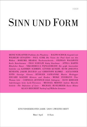 Buchcover Sinn und Form 2/2019  | EAN 9783943297461 | ISBN 3-943297-46-2 | ISBN 978-3-943297-46-1