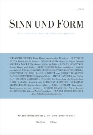 Buchcover Sinn und Form 3/2024  | EAN 9783943297775 | ISBN 3-943297-77-2 | ISBN 978-3-943297-77-5
