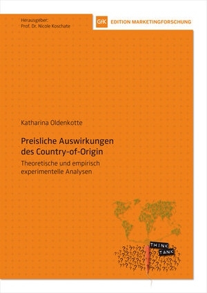 Buchcover Preisliche Auswirkungen des Country-of-Origin | Katharina Oldenkotte | EAN 9783943332001 | ISBN 3-943332-00-4 | ISBN 978-3-943332-00-1