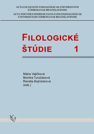 Buchcover Filologické štúdie 1 | Mária Vajičková | EAN 9783943906219 | ISBN 3-943906-21-3 | ISBN 978-3-943906-21-9