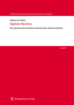 Buchcover Digitaler Nachlass | Katharina Seidler | EAN 9783943951912 | ISBN 3-943951-91-X | ISBN 978-3-943951-91-2