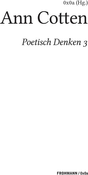 Buchcover Poetisch denken 3  | EAN 9783944195308 | ISBN 3-944195-30-2 | ISBN 978-3-944195-30-8