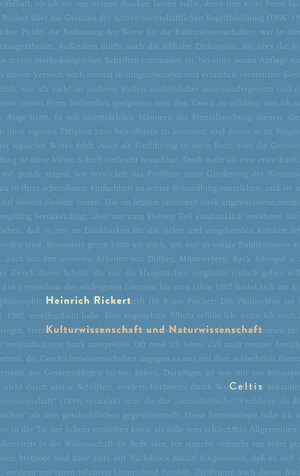 Buchcover Kulturwissenschaft und Naturwissenschaft | Heinrich Rickert | EAN 9783944253008 | ISBN 3-944253-00-0 | ISBN 978-3-944253-00-8