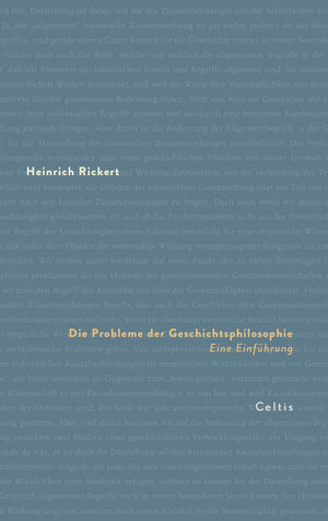 Buchcover Die Probleme der Geschichtsphilosophie | Heinrich Rickert | EAN 9783944253015 | ISBN 3-944253-01-9 | ISBN 978-3-944253-01-5
