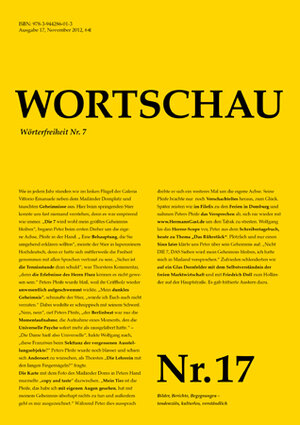 Buchcover Wortschau Nr. 17  | EAN 9783944286013 | ISBN 3-944286-01-4 | ISBN 978-3-944286-01-3