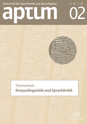 Buchcover Aptum, Zeitschrift für Sprachkritik und Sprachkultur 10. Jahrgang, 2014, Heft 2  | EAN 9783944312217 | ISBN 3-944312-21-X | ISBN 978-3-944312-21-7