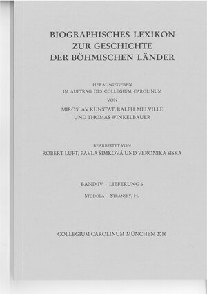 Buchcover Biographisches Lexikon zur Geschichte der böhmischen Länder. Band IV, Lieferung 6.  | EAN 9783944396606 | ISBN 3-944396-60-X | ISBN 978-3-944396-60-6
