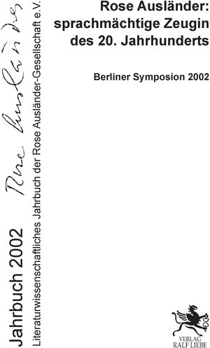 Buchcover Rose Ausländer: sprachmächtige Zeugin des 20. Jahrhunderts | Helmut Braun | EAN 9783944566535 | ISBN 3-944566-53-X | ISBN 978-3-944566-53-5