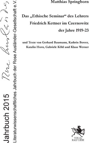 Buchcover Das "Ethische Seminar" des Lehrers Friedrich Kettner  | EAN 9783944566696 | ISBN 3-944566-69-6 | ISBN 978-3-944566-69-6