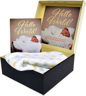 Buchcover Geschenkbox mit Buch: HELLO WORLD - DIE NEUGEBORENEN BOX  | EAN 9783944876795 | ISBN 3-944876-79-2 | ISBN 978-3-944876-79-5