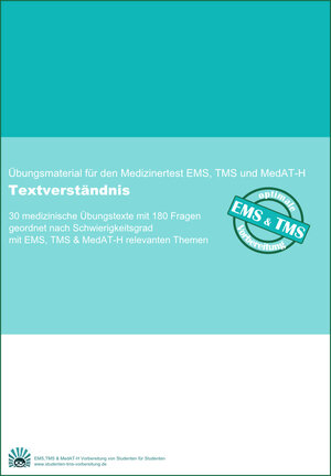 Buchcover Textverständnis im EMS, TMS und MedAT-H | Alexander Hetzel | EAN 9783944902029 | ISBN 3-944902-02-5 | ISBN 978-3-944902-02-9