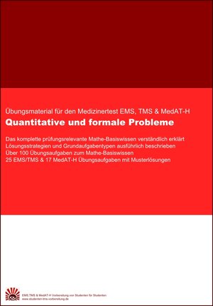 Buchcover Mathe im EMS, TMS und MedAT-H - Untertest Quantitative und formale Probleme | Alexander Hetzel | EAN 9783944902050 | ISBN 3-944902-05-X | ISBN 978-3-944902-05-0