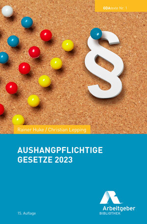 Buchcover Aushangpflichtige Gesetze 2023  | EAN 9783944997230 | ISBN 3-944997-23-9 | ISBN 978-3-944997-23-0