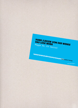 Buchcover Mappe 03 Wetter | Hans Jürgen von der Wense | EAN 9783945002711 | ISBN 3-945002-71-0 | ISBN 978-3-945002-71-1