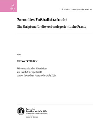 Buchcover Formelles Fußballstrafrecht | Heiko Petersen | EAN 9783945089149 | ISBN 3-945089-14-X | ISBN 978-3-945089-14-9