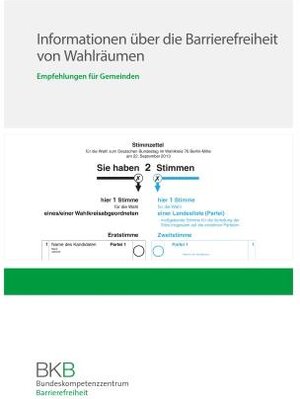 Buchcover Informationen über die Barrierefreiheit von Wahlräumen  | EAN 9783945475096 | ISBN 3-945475-09-0 | ISBN 978-3-945475-09-6