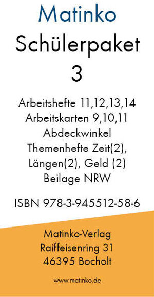 Buchcover Matinko-Schülerpaket 3 | Peter Jansen | EAN 9783945512586 | ISBN 3-945512-58-1 | ISBN 978-3-945512-58-6