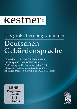 Buchcover Das große Lernprogramm der Deutschen Gebärdensprache | Karin Kestner | EAN 9783945761007 | ISBN 3-945761-00-X | ISBN 978-3-945761-00-7