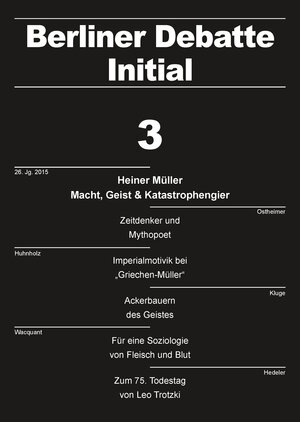 Buchcover Heiner Müller: Macht, Geist & Katastrophengier | Thomas Alkemeyer | EAN 9783945878026 | ISBN 3-945878-02-0 | ISBN 978-3-945878-02-6