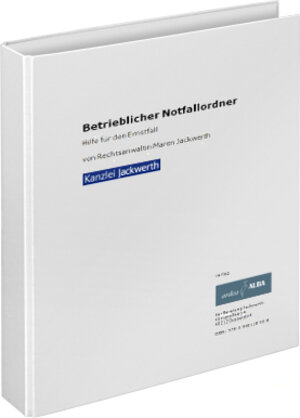 Buchcover Der Betriebliche Notfallordner | Maren Jackwerth | EAN 9783946118008 | ISBN 3-946118-00-3 | ISBN 978-3-946118-00-8