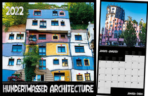 Buchcover Hundertwasser Broschürenkalender Architektur 2022  | EAN 9783946177920 | ISBN 3-946177-92-1 | ISBN 978-3-946177-92-0