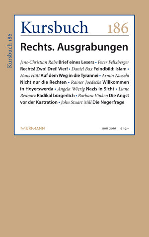 Buchcover Kursbuch 186  | EAN 9783946514015 | ISBN 3-946514-01-4 | ISBN 978-3-946514-01-5