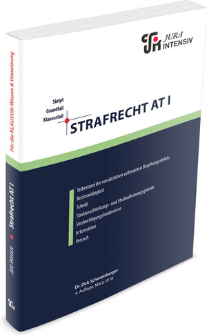 Buchcover Strafrecht AT I | Dirk Schweinberger | EAN 9783946549000 | ISBN 3-946549-00-4 | ISBN 978-3-946549-00-0