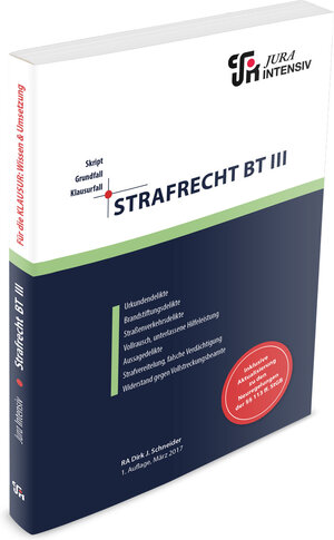 Buchcover Strafrecht BT III | Dirk Schneider | EAN 9783946549840 | ISBN 3-946549-84-5 | ISBN 978-3-946549-84-0