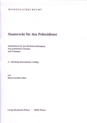 Buchcover Staatsrecht für den Polizeidienst | Heinz-Joachim Pabst | EAN 9783946736028 | ISBN 3-946736-02-5 | ISBN 978-3-946736-02-8