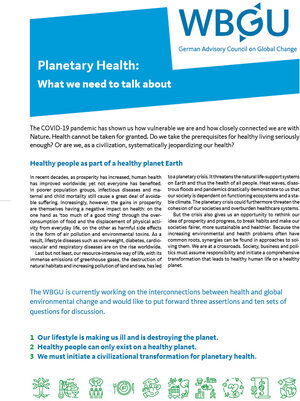 Buchcover Planetary Health  | EAN 9783946830375 | ISBN 3-946830-37-4 | ISBN 978-3-946830-37-5