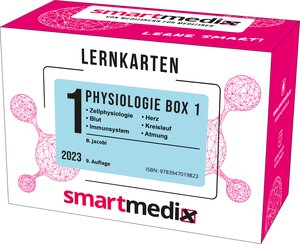 Buchcover SmartMedix Lernkarten Physiologie Box 1: Zellphysiologie, Blut, Immunsystem, Herz, Kreislauf, Atmung und Leistungsphysiologie | Björn Jacobi | EAN 9783947019823 | ISBN 3-947019-82-3 | ISBN 978-3-947019-82-3