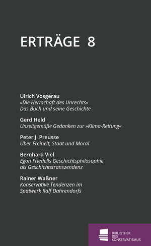 Buchcover Erträge | Ulrich Vosgerau | EAN 9783947600038 | ISBN 3-947600-03-8 | ISBN 978-3-947600-03-8