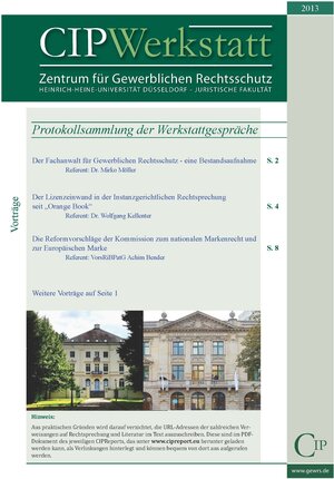 Buchcover Protokollsammlung der Werkstattgespräche 2013  | EAN 9783947601028 | ISBN 3-947601-02-6 | ISBN 978-3-947601-02-8