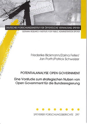 Buchcover Potentiananalyse Open Government | Friederike Bickmann | EAN 9783947661053 | ISBN 3-947661-05-3 | ISBN 978-3-947661-05-3