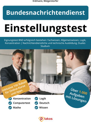 Buchcover Einstellungstest Bundesnachrichtendienst | Waldemar Erdmann | EAN 9783948144845 | ISBN 3-948144-84-2 | ISBN 978-3-948144-84-5