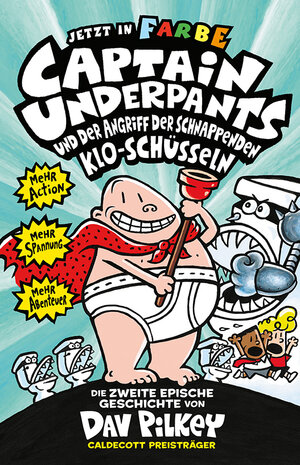 Buchcover Captain Underpants Band 2 - Angriff der schnappenden Kloschüsseln | Dav Pilkey | EAN 9783948638085 | ISBN 3-948638-08-X | ISBN 978-3-948638-08-5