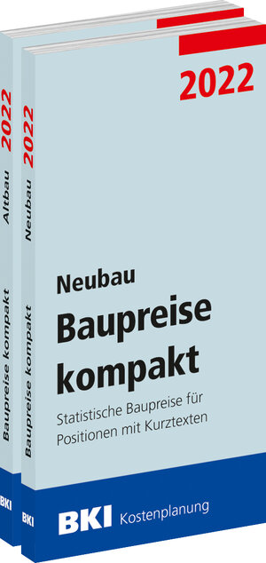Buchcover BKI Baupreise kompakt 2022 - Neu- und Altbau | BKI - Baukosteninformationszentrum Deutscher Architektenkammern | EAN 9783948683191 | ISBN 3-948683-19-0 | ISBN 978-3-948683-19-1