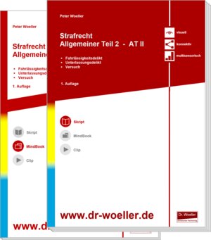 Buchcover Paket Skript & MindBook - Strafrecht Allgemeiner Teil 2 – AT II | Peter Woeller | EAN 9783949154072 | ISBN 3-949154-07-8 | ISBN 978-3-949154-07-2