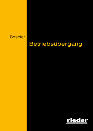 Buchcover Betriebsübergang | Lothar Beseler | EAN 9783949340369 | ISBN 3-949340-36-X | ISBN 978-3-949340-36-9