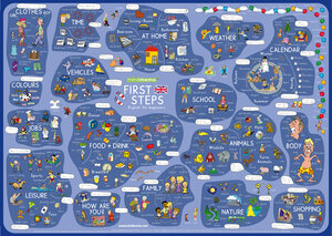 Buchcover mindmemo Lernposter - First Steps - Englisch für Anfänger - spielend Englisch lernen Kinder | Henry Fischer | EAN 9783954130092 | ISBN 3-95413-009-2 | ISBN 978-3-95413-009-2