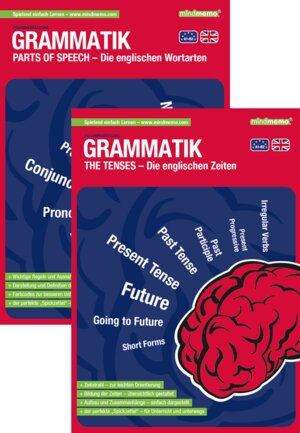 Buchcover mindmemo Lernfolder 2er Set - Englische Zeiten TENSES + Wortarten Grammatik lernen Grundwissen Lernhilfe | Henry Fischer | EAN 9783954131464 | ISBN 3-95413-146-3 | ISBN 978-3-95413-146-4