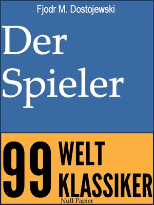 Buchcover Der Spieler | Fjodr Michailowitsch Dostojewski | EAN 9783954183364 | ISBN 3-95418-336-6 | ISBN 978-3-95418-336-4