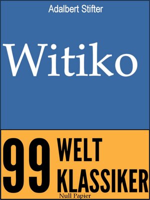 Buchcover Witiko | Adalbert Stifter | EAN 9783954184071 | ISBN 3-95418-407-9 | ISBN 978-3-95418-407-1