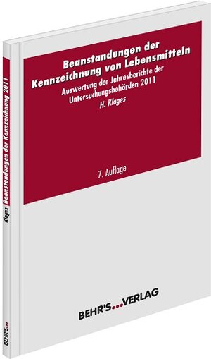 Buchcover Beanstandungen der Kennzeichnung von Lebensmitteln | Heiko Klages | EAN 9783954680306 | ISBN 3-95468-030-0 | ISBN 978-3-95468-030-6